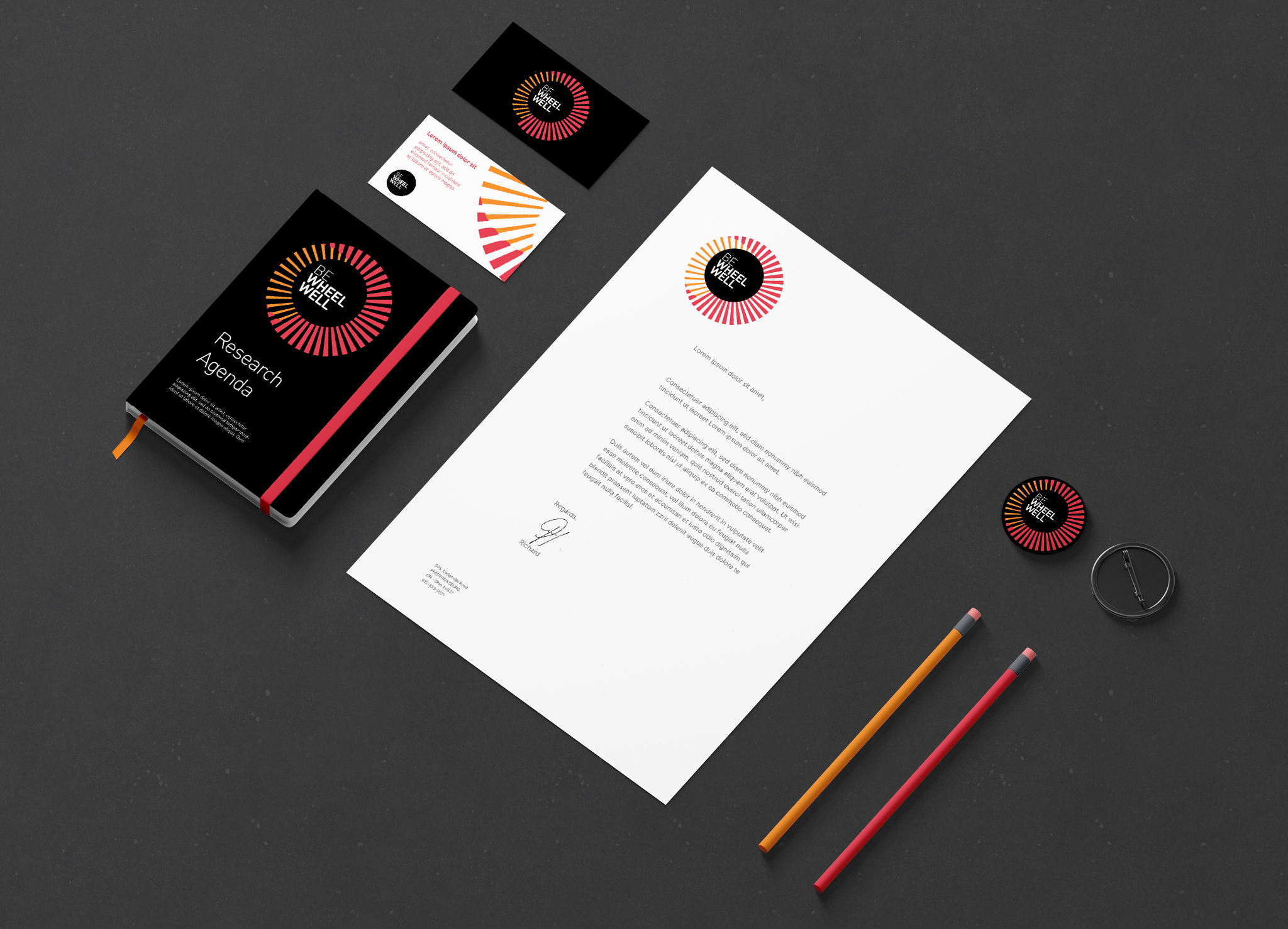 Coloured Beams Branding Stationery Mockup